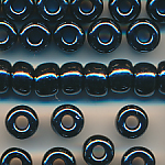 Rocailles schwarz grau l&uuml;ster, 100 Gramm, Gr&ouml;&szlig;e 8,3 mm, Gro&szlig;loch