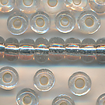 Rocailles kristall Silbereinzug, 100 Gramm, Größe 8,3 mm, Großloch