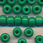 Großlochperlen moos-grün opak, 100 Gramm, 145 Stück, Größe 8,7 mm, Crowbeads, Großloch-Perlen, Fädelperlen