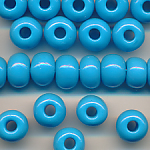 Großlochperlen bleu opak, 100 Gramm, 165 Stück, Größe 8,7 mm, Crowbeads, Großloch-Perlen, Fädelperlen