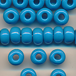Großlochperlen himmel-blau opak, 100 Gramm, 180 Stück, Größe 8,6 mm, Crowbeads, Großloch-Perlen, Fädelperlen