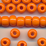 Rocailles orange opak, 100 Gramm, Gr&ouml;&szlig;e 8,6 mm, Gro&szlig;loch