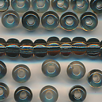 Rocailles grau transparent, 100 Gramm, Gr&ouml;&szlig;e 7,6 mm, Gro&szlig;loch