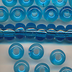 Großlochperlen aqua-blue transparent, 100 Gramm, 160...