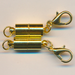 Magnetverschl&uuml;sse goldfarben, Inhalt 2 St&uuml;ck, Gr&ouml;&szlig;e 36 mm, mit Karabiner