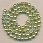 Wachsperlen light perlmutt gr&uuml;n, Inhalt 75 St&uuml;ck, Gr&ouml;&szlig;e 8 mm, Glasperlen
