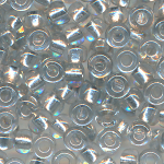 Rocailles Beads diamant grau Silbereinzug, Größe 8/0  (3,0 mm), 20 Gramm