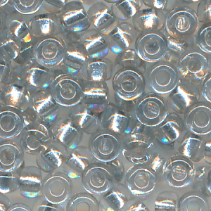 Rocailles Beads diamant grau Silbereinzug,  Größe 10/0  (2,3 mm), 20 Gramm