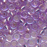 Rocailles, Glasperlen, soft lila Silbereinzug