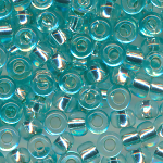 Rocailles soft türkis Silbereinzug, Größe 8/0  (3,0 mm), 20 Gramm
