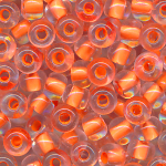 Rocailles NEON pink kristall orange, Gr&ouml;&szlig;e 6/0  (4,0 mm), 100 Gramm