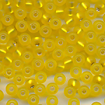 Rocailles sonnen-gelb matt Silbereinzug, Inhalt 19 g, Größe 10/0, Beads böhmisch
