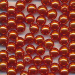 Wachsperlen dunkel orange, Inhalt 80 St&uuml;ck, Gr&ouml;&szlig;e 6 mm, Glasperlen