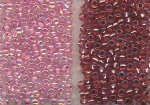 Rocailles Ton in Ton, rosa pink Silbereinzug, Größe 6/0, Inhalt 32 g