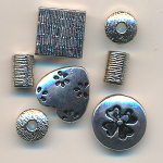 Metallperlen Mix  Inhalt 4 Stück, Größe 14 - 6 mm