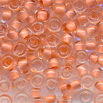Rocailles Farbeinzug kristall korall, Gr&ouml;&szlig;e 14/0  (1,6 mm), 20 Gramm