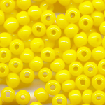 Rocailles opak poliert sonnen-gelb, Größe 14/0  (1,6 mm), 20 Gramm