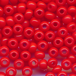 Rocailles opak poliert ziegel-rot, Größe 14/0  (1,6 mm), 20 Gramm