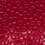 Rocailles transparent rot, Größe 14/0  (1,6 mm), 20 Gramm