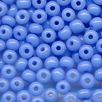 Rocailles opak poliert hell-blau, Größe 14/0  (1,6 mm), 20 Gramm