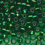 Rocailles Silbereinzug dunkel-grün, Größe 14/0  (1,6 mm), 20 Gramm