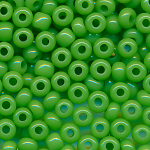 Rocailles opak poliert grün, Größe 14/0  (1,6 mm), 20 Gramm