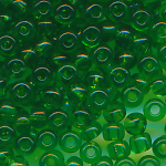 Rocailles transparent smaragd-grün, Größe 14/0  (1,6 mm),...