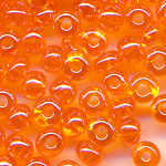 Rocailles lüster transparent orange, Größe 12/0  (1,9 mm), 20 Gramm