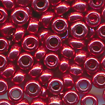 Rocailles rubin-rot metallic, Inhalt 26 g, Gr&ouml;&szlig;e 10/0 b&ouml;hmisch