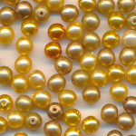 Wachsperlen gold Mix, Inhalt 40 St&uuml;ck, Gr&ouml;&szlig;e 4 mm, Glas