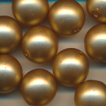 Wachsperlen bronze matt, Inhalt 10 St&uuml;ck, Gr&ouml;&szlig;e 14 mm, Glasperlen