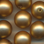 Wachsperlen dunkel-bronze matt, Inhalt 20 St&uuml;ck, Gr&ouml;&szlig;e 16 mm, Glasperlen*