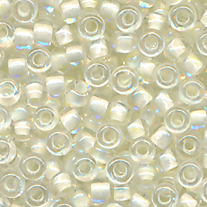 Rocailles kristall light grün lining, Inhalt 6 g, Größe 11/0 (2,1 mm), böhmisch