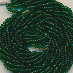 Rocailles wald-grün transparent, 12 Gramm, Größe 10/0, facettiert Strang echte Cut-Perlen