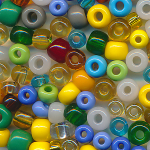 Rocailles Gro&szlig;-Perlen Mix, bunt, Inhalt 500 g, Gr&ouml;&szlig;e 6,0 - 8,5 mm