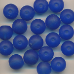 Glasperlen blau matt, Inhalt 20 Stück, Größe 8 mm, Kugeln