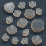 Glasperlen kristall matt, Inhalt 30 St&uuml;ck, Gr&ouml;&szlig;e 6 - 10 mm, Mix