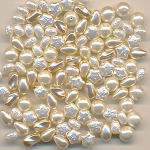 Wachsperlen Mix light perlmutt, Inhalt 60 St&uuml;ck, Gr&ouml;&szlig;e 6 - 9 mm, Glas, b&ouml;hmisch