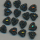 Glas-Perlen jet-schwarz, Inhalt 18 Stück, antik, 2-Loch, Größe 9 mm, Herz
