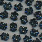 Glas-Perlen jet-schwarz, Inhalt 10 Stück, antik, Größe 10 mm