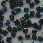 Glas-Perlen jet-schwarz, Inhalt 80 Stück, antik, Größe 3 mm
