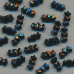 Glas-Perlen jet-schwarz, Inhalt 30 Stück, antik, Größe 8 x 4 mm