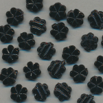 Glas-Perlen jet-schwarz, Inhalt 33 Stück, antik, 2-Loch,...