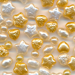 Wachsperlen Mix perlmutt gold, Inhalt 185 St&uuml;ck, Gr&ouml;&szlig;e 4-8 mm, Glas