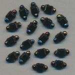 Glas-Perlen jet-schwarz, Inhalt 30 Stück, antik, 2-Loch,...