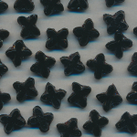Glas-Perlen jet-schwarz, Inhalt 30 Stück, antik, Größe 7 mm