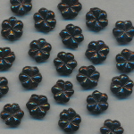 Glas-Perlen jet-schwarz, Inhalt 25 St&uuml;ck, antik, Gr&ouml;&szlig;e 6 mm