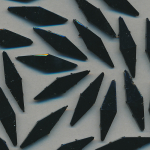 Glas-Perlen jet-schwarz, Inhalt 22 St&uuml;ck, antik, 3-Loch, Gr&ouml;&szlig;e 22 x 6 mm