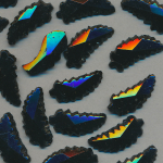 Glas-Perlen jet-schwarz, Inhalt 11 St&uuml;ck, antik, 2-Loch, Gr&ouml;&szlig;e 18 x 9 mm