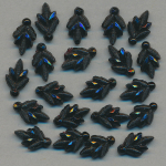 Glas-Perlen jet-schwarz, Inhalt 25 St&uuml;ck, antik, 2-Loch, Gr&ouml;&szlig;e 11 x 6  mm